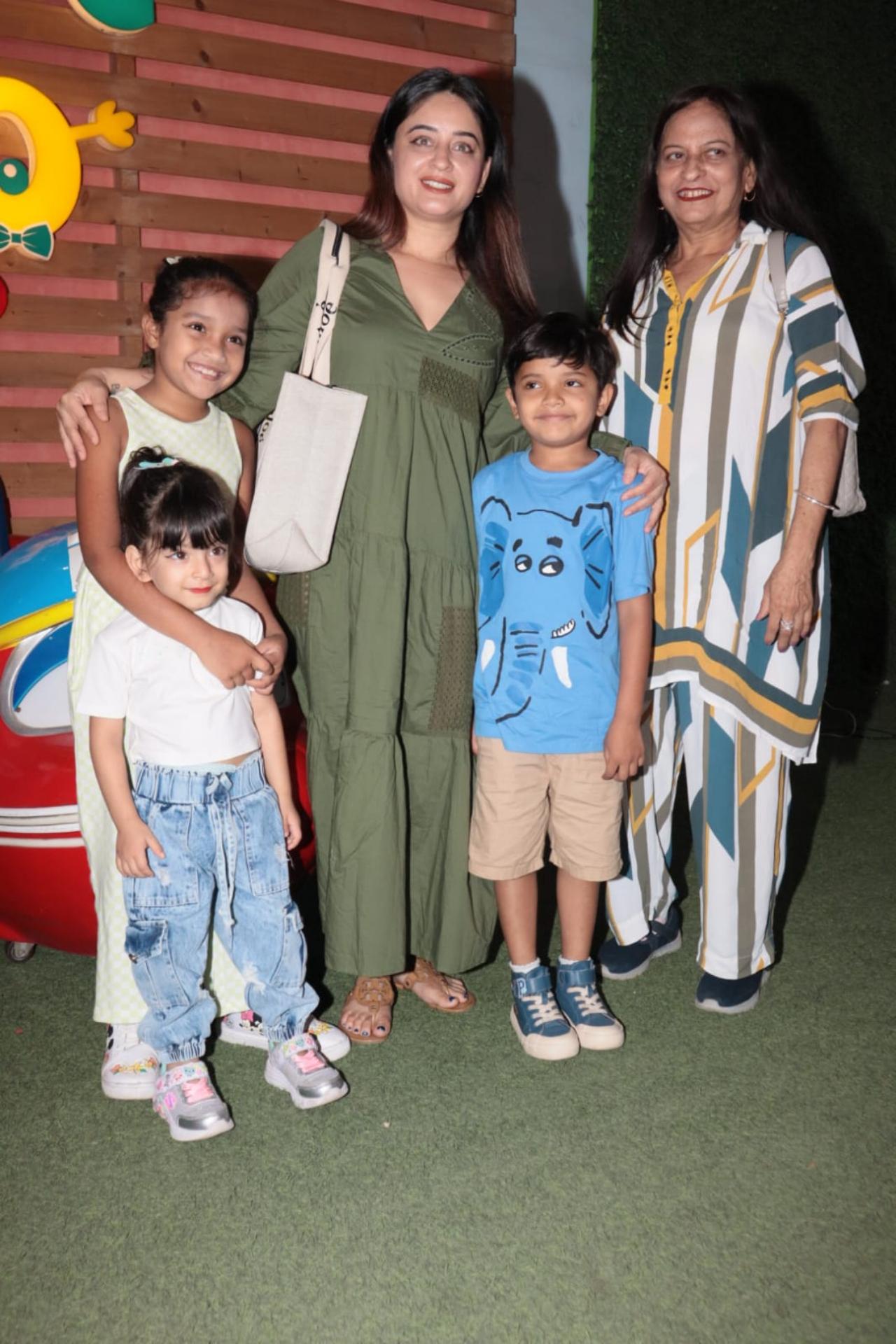 Bollywood actress Mahi Vij marked her presence at the birthday party with her kids.