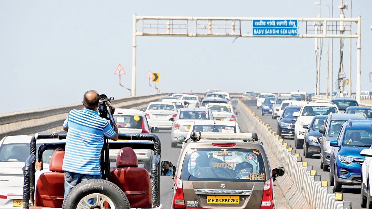 Bikes are not allowed on the Bandra Worli sea link. File pic
