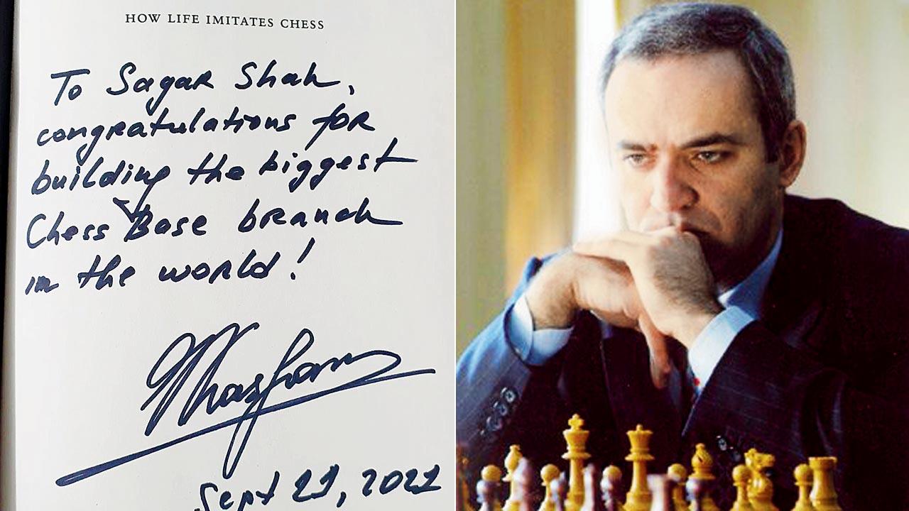 Garry Kasparov’s (right) note for Shah. Pics Courtesy/Instagram, Wikimedia Commons