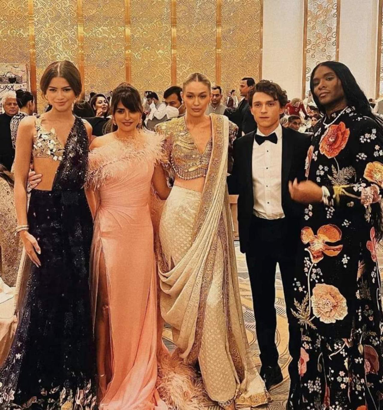 Gigi, Zendaya, Penelope, and Tom had a reunion moment at the NMACC event