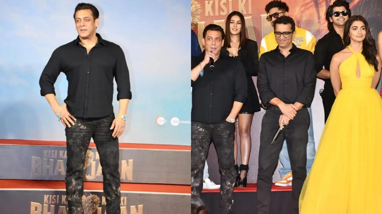 The trailer of Salman Khan’s upcoming film 'Kisi Ka Bhai Kisi Ki Jaan' was unveiled on April 10, Monday in the presence of the superstar himself, along with his co-stars Pooja Hegde, Venkatesh Daggubati, Shehnaaz Gill, Palak Tiwari, Vinali Bhatnagar, Raghav Juyal, Siddharth Nigam, and Jassie Gill. There has been a lot of anticipation building up to the release of the trailer, as Salman is all set to be back in theatres on Eid with 'Kisi Ka Bhai Kisi Ki Jaan', two years after Radhe, which had a limited theatrical release on 13 May 2021. The photos from the 'Kisi Ka Bhai Kisi Ki Jaan' trailer launch were widely shared on social media platforms. Check all photos here