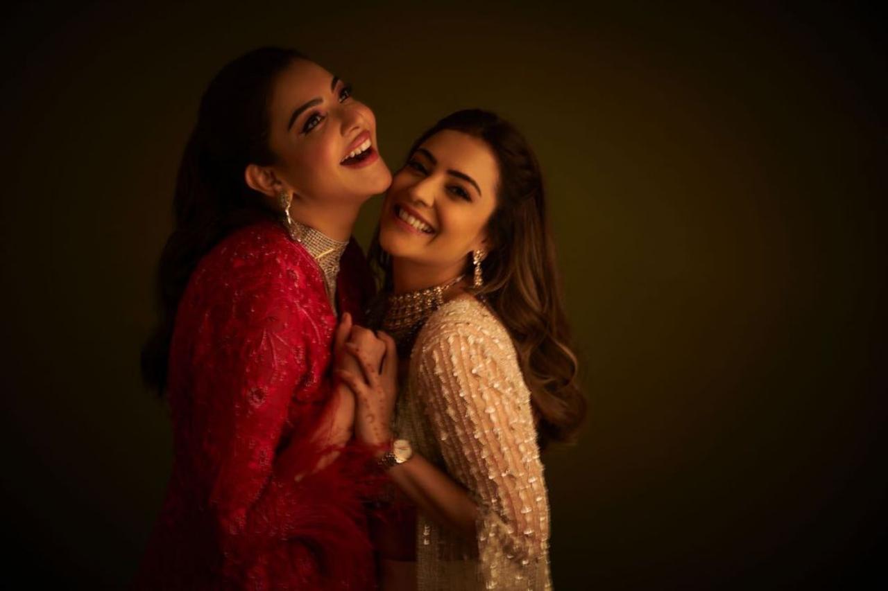 Next on the list, we have actor Kajal Aggarwal and her younger sister Nisha Aggarwal. The sisters have worked in numerous films down south 