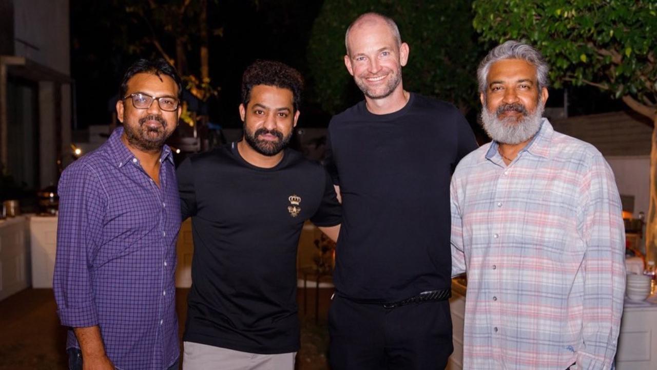 Jr NTR hosts dinner for Amazon Studios VP, S S Rajamouli joins them