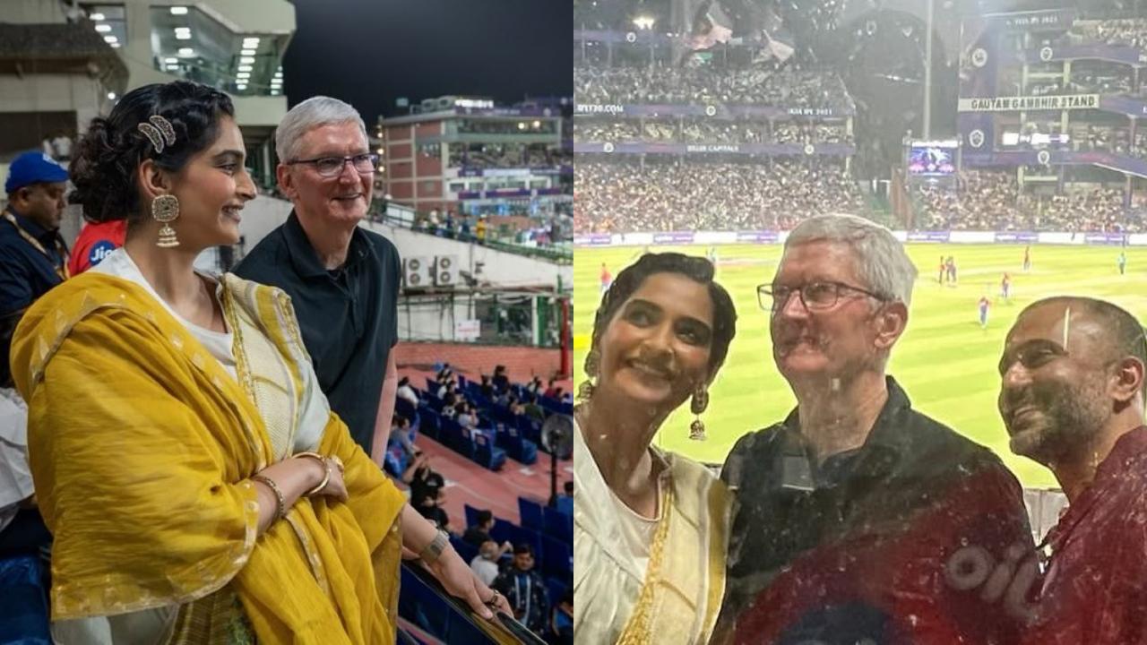 Tim Cook spotted with Sonam Kapoor, Anand Ahuja at IPL match, see pics!
