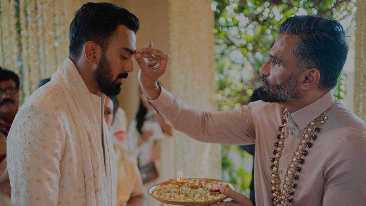 Suniel Shetty wishes son-in-law KL Rahul on his birthday with unseen pic from Rahul and Athiya's wedding