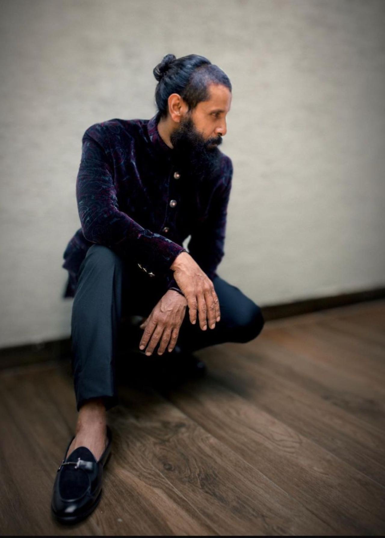Vikram added a bit of quirk to this fusion formal look that he posted last week. While fans collectively drooled over the photo, son Dhruv had the most fitting comment, 