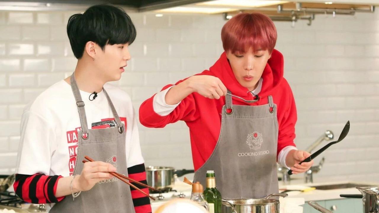 Fans love to see BTS don their chef hats. One of the earliest Run BTS! episodes (the group's very own variety show) saw them divided into teams. Under Suga and Jin's leadership (the two best chefs in the group), BTS tried cooking different dishes