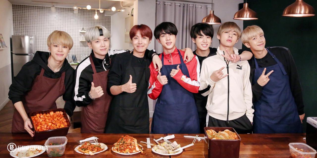 Kimchi is an integral element of Korean cuisine, and BTS had a long of fun making their own fresh kimchi from different vegetables such as cabbage, radish and spring onions