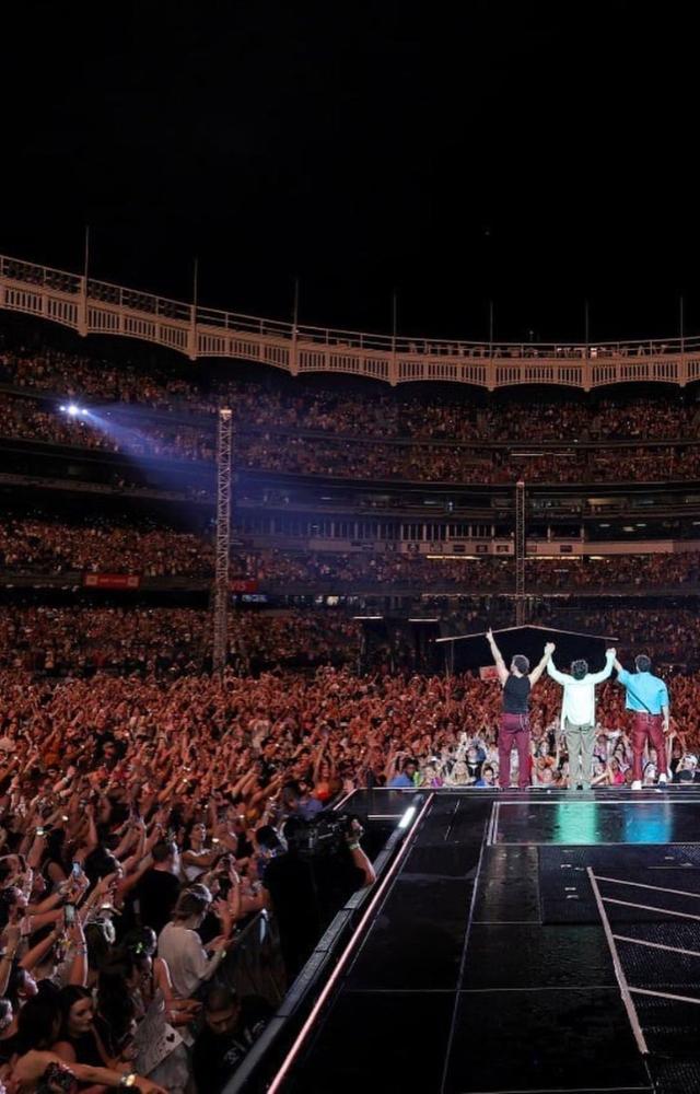 She captioned her post, 'You are a magnet @nickjonas MM and I are so lucky to have you (red heart emoji) Congratulations on the start of an incredible tour'