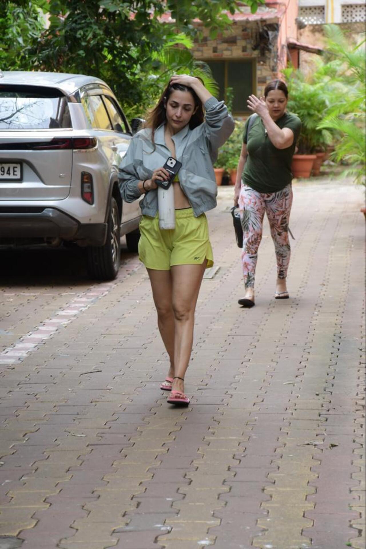 Malaika Arora looked refreshing as always. She was snapped wearing smart green shorts paired with a grey jacket