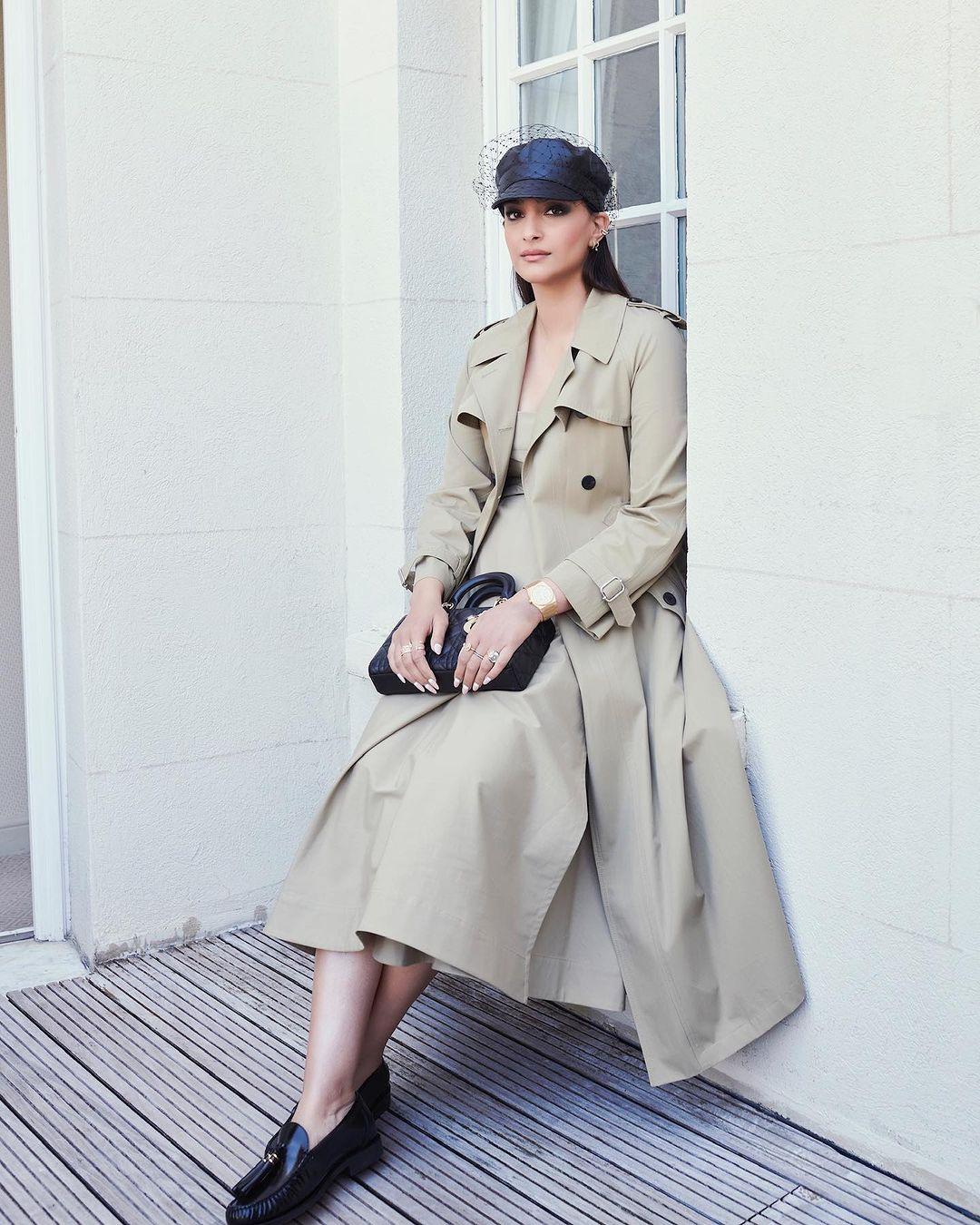 Sonam Kapoor donned this striking trench coat-inspired dress which immediately had netizens buzzing