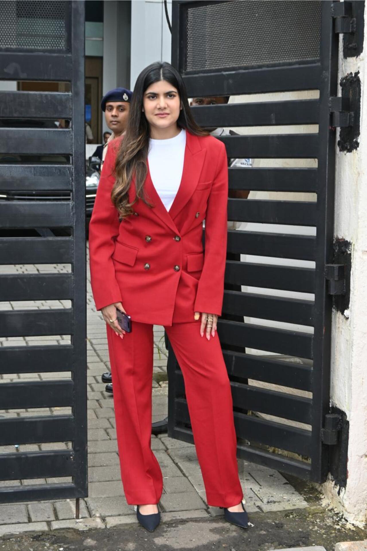 Ananya Birla clicked at the airport wearing a cool red co-ord set