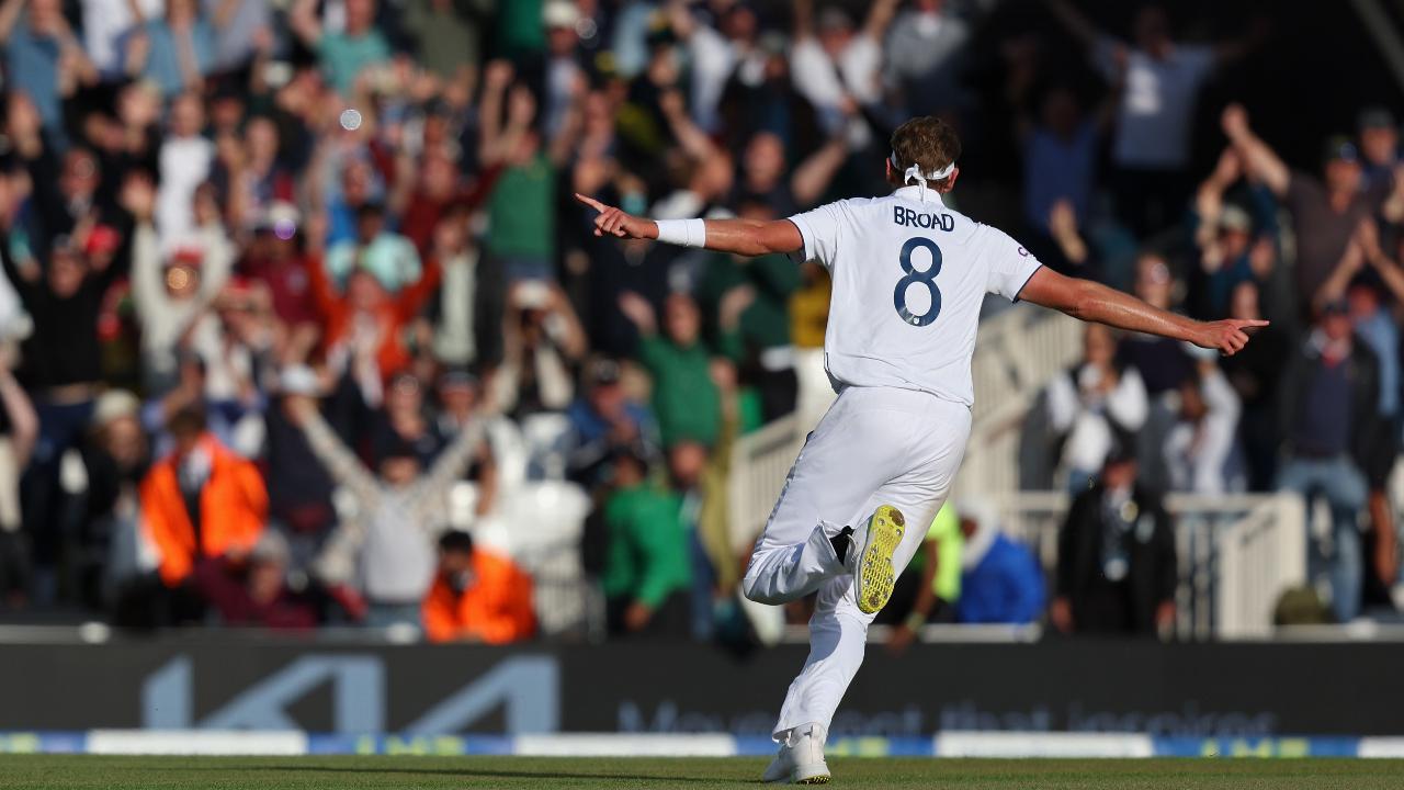 Stuart Broad’s fairytale finish in fifth Test
One thing that Ashes 2023 will always be remembered for is the announcement of Stuart Broad’s retirement. Broad shocked everyone when he announced that this would be his last game. The Ashes great took the final two wickets on Day 5 that led to England’s victory, thus ending his career on a glorious note.