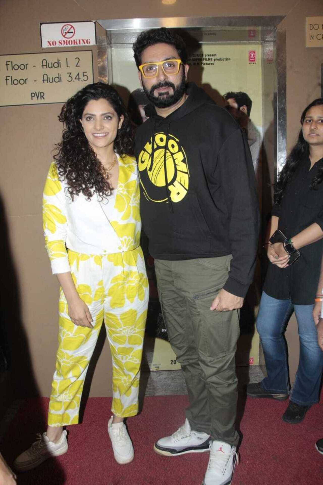 Saiyami Kher and Abhishek Bachchan were spotted together at Juhu PVR