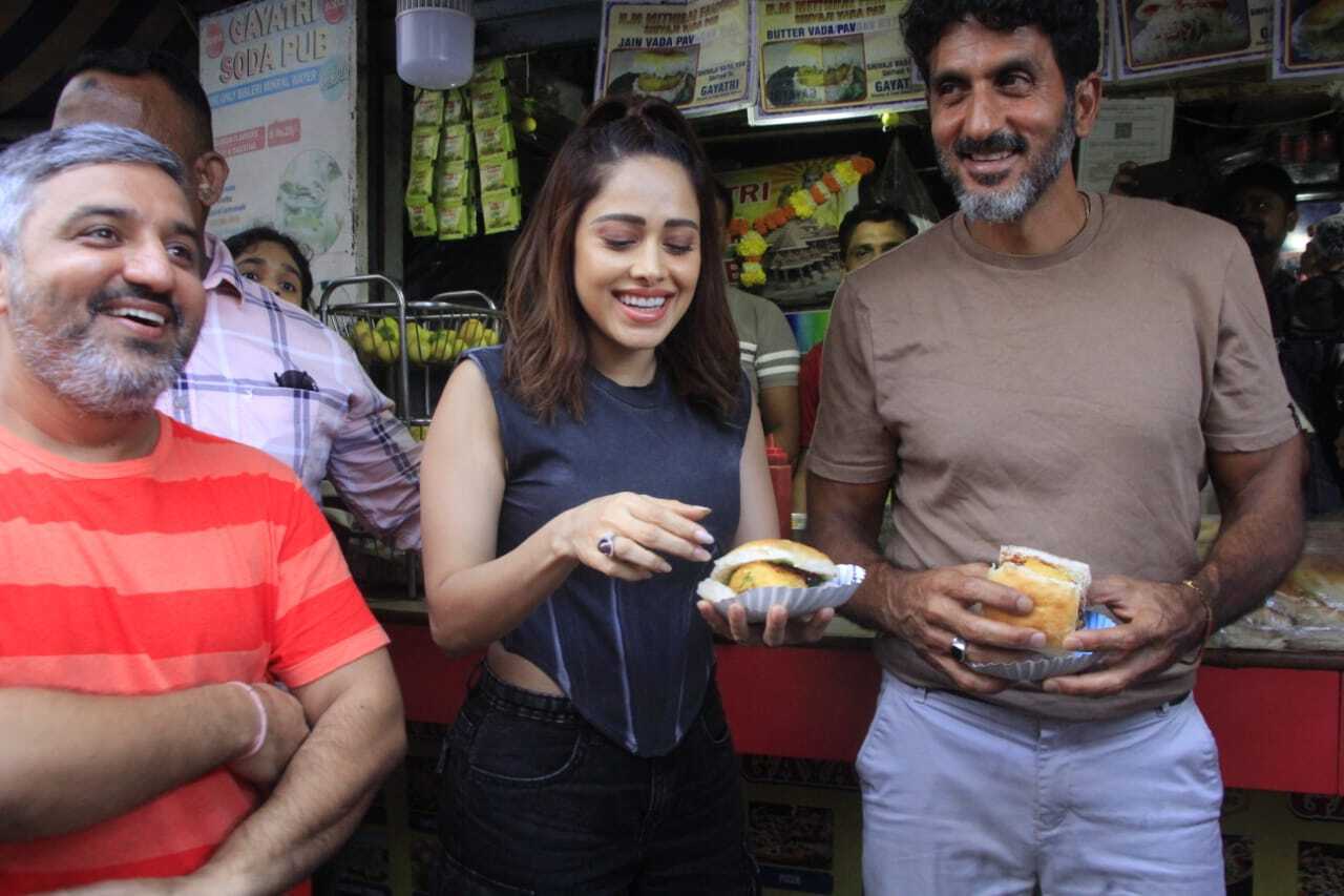 Nushrratt Bharuccha enjoyed vada pav as she went out and about in the city