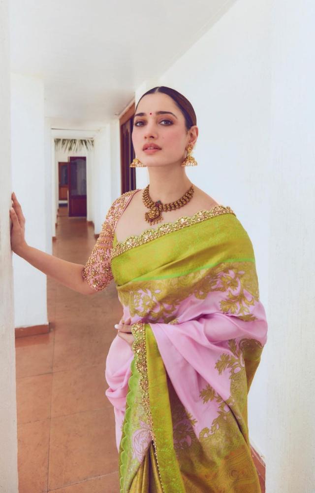 Tamannaah indulged our wishes and posted pictures of herself embracing her South Indian roots