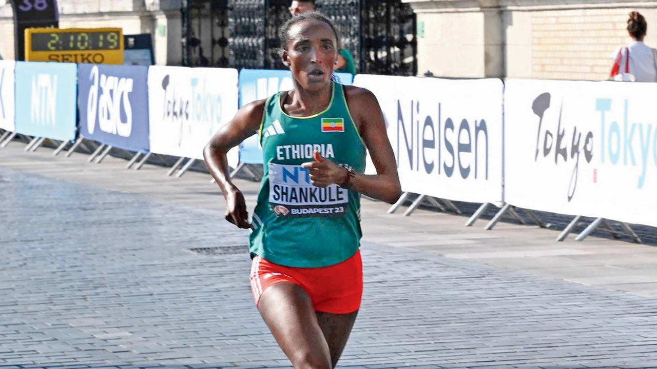 Ethiopian Shankule wins marathon gold