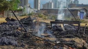 IN PHOTOS: In fresh violence, eatery set on fire in Gurugram