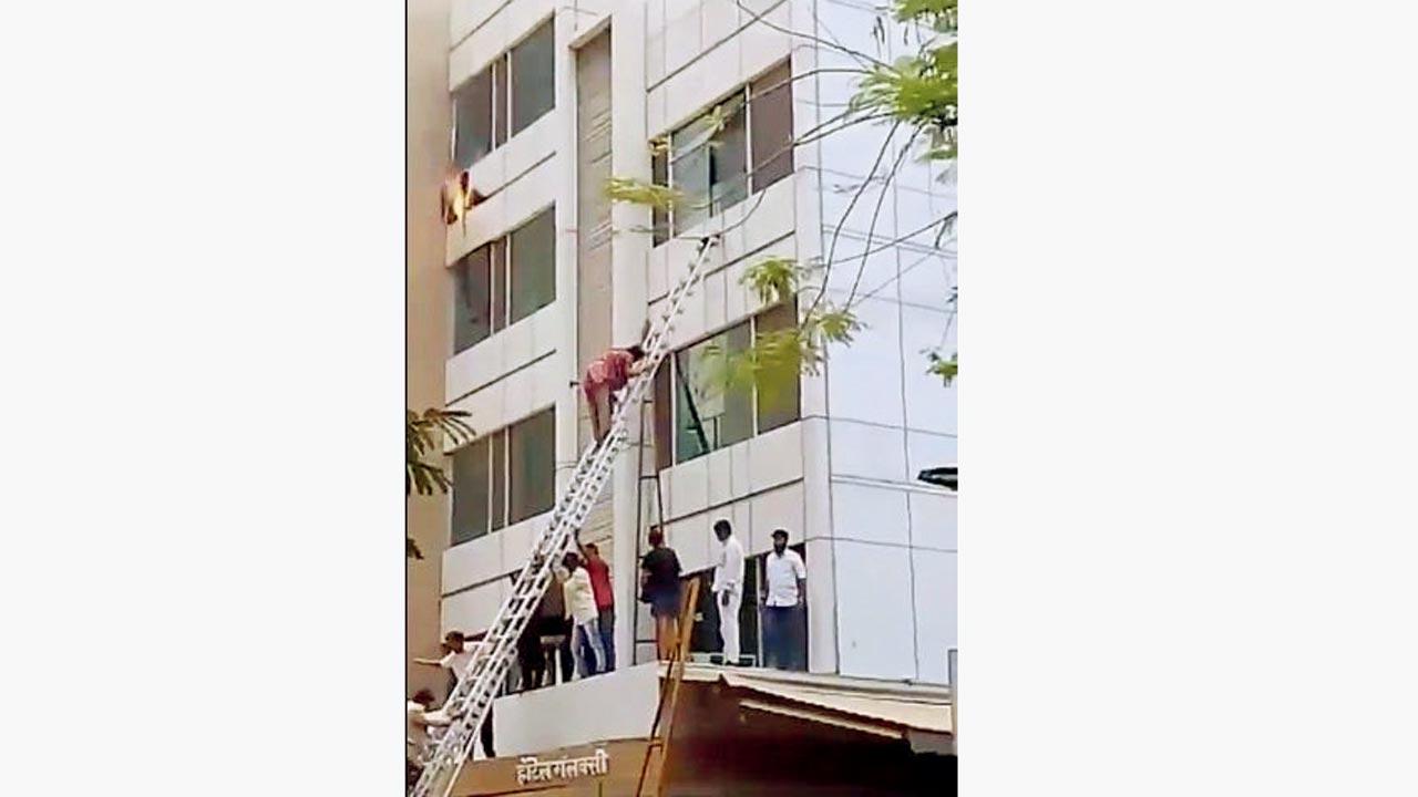 The fire spread from one floor  to another in Hotel Galaxy