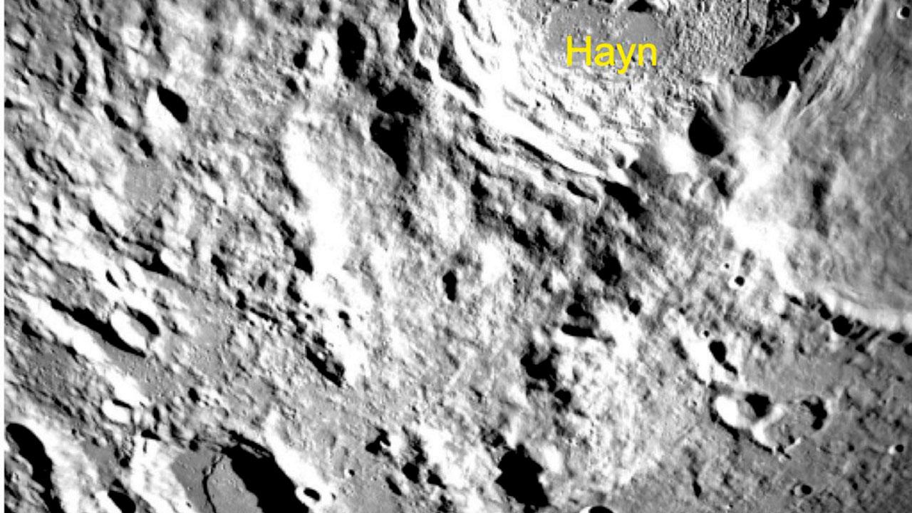 Lunar far side area captured on Saturday. Pics/PTI