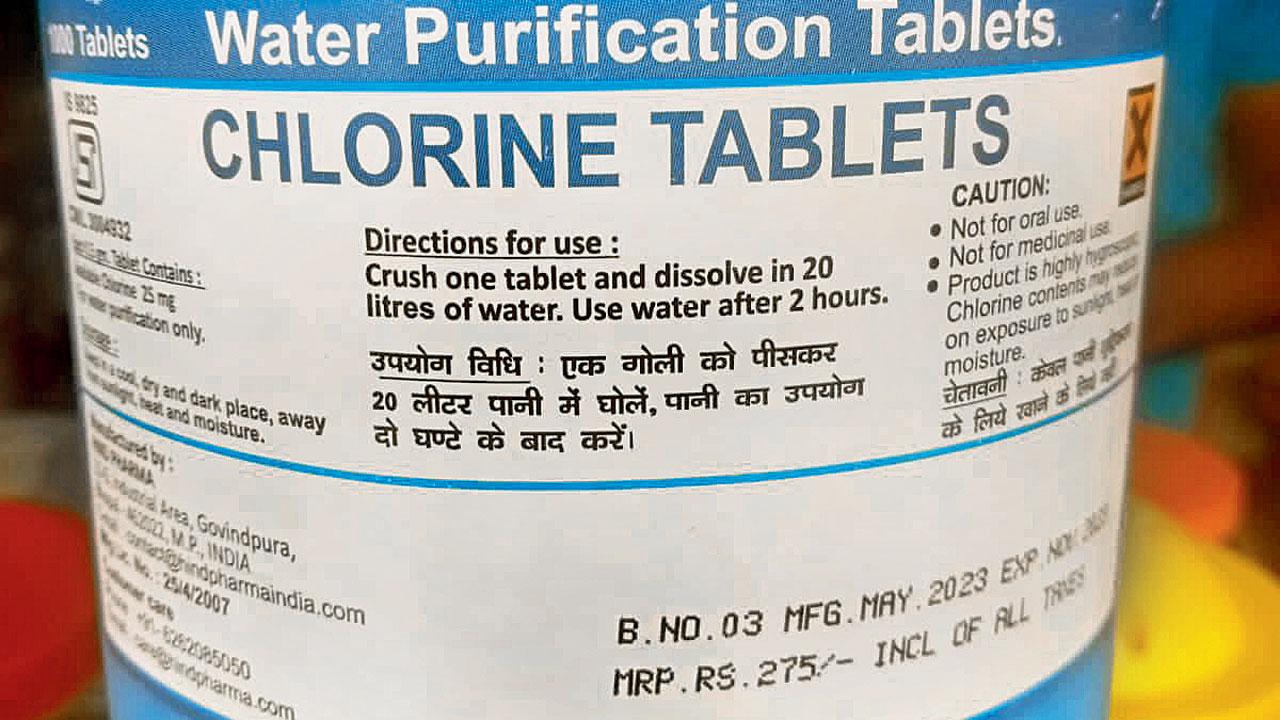 The BMC distributed 390 chlorine pills to residents