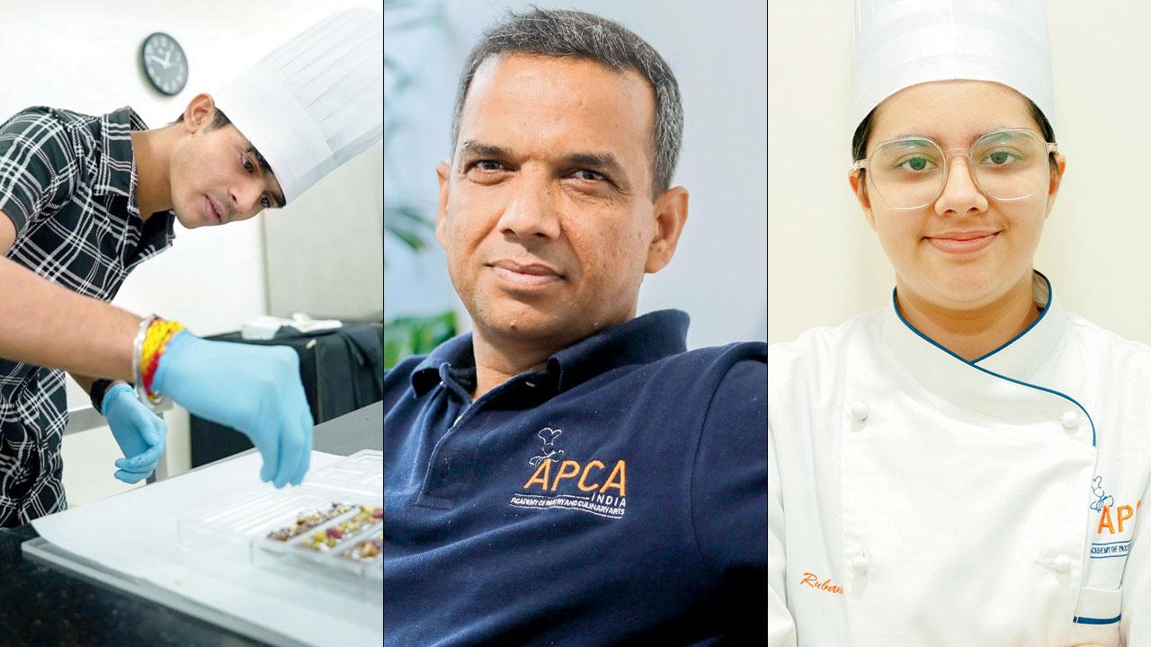 A participant at a workshop (left) Dinesh Sharma (right) chef Rubani Singh