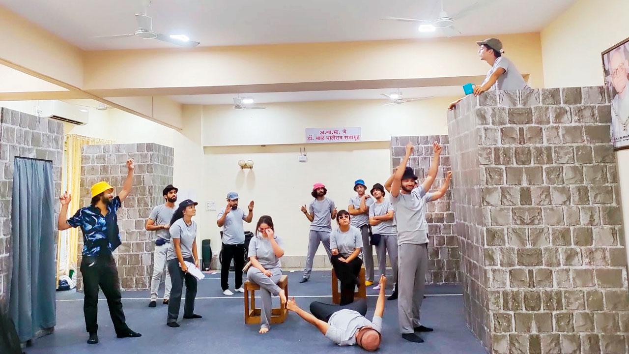 Students of the Drama School Mumbai during a performance