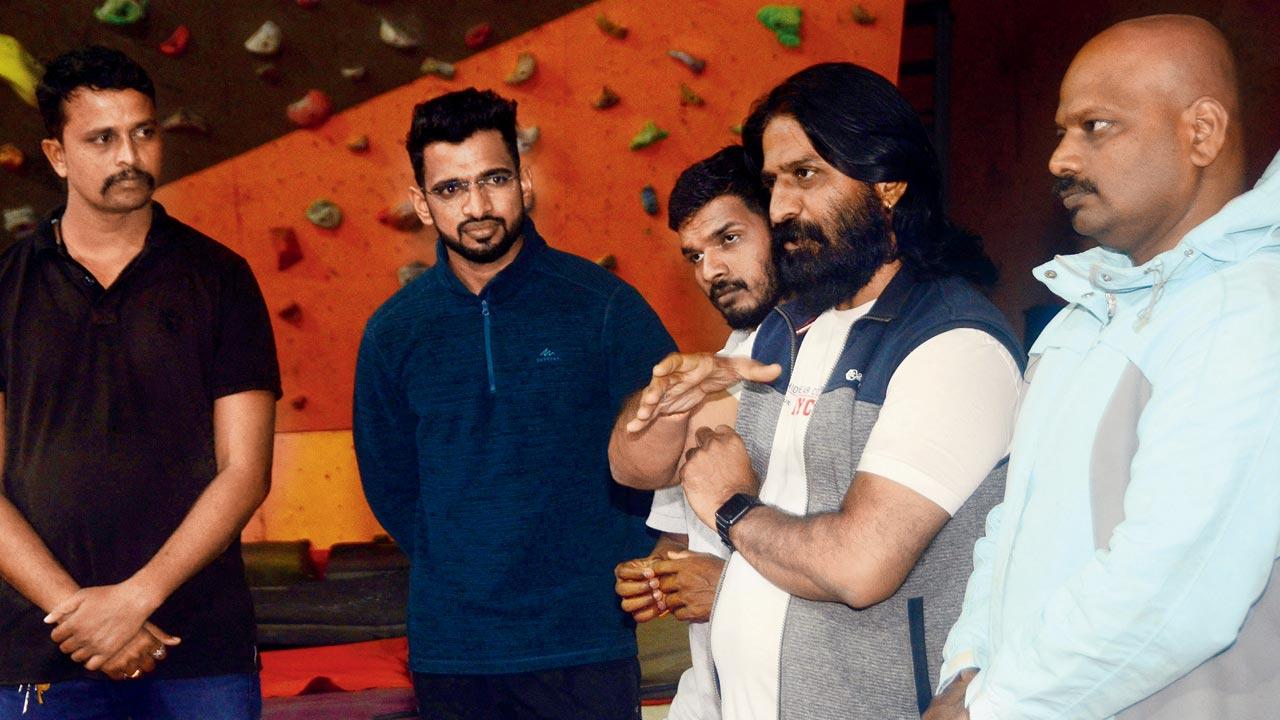 (From left) Sagar Kumbhar, Omkar Padwal, Yogesh Umbre, Sunil Gaikwad and Mahesh Masne form the core group of the Shivdurga Mitra Mandal.