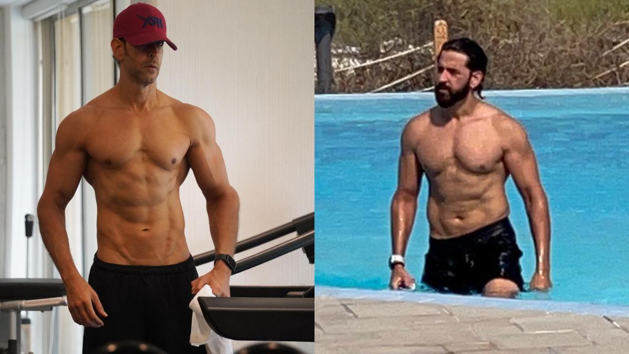 Back from vacation, Hrithik Roshan hots up our feed with shirtless before and after pics, says 'See you in the gym'