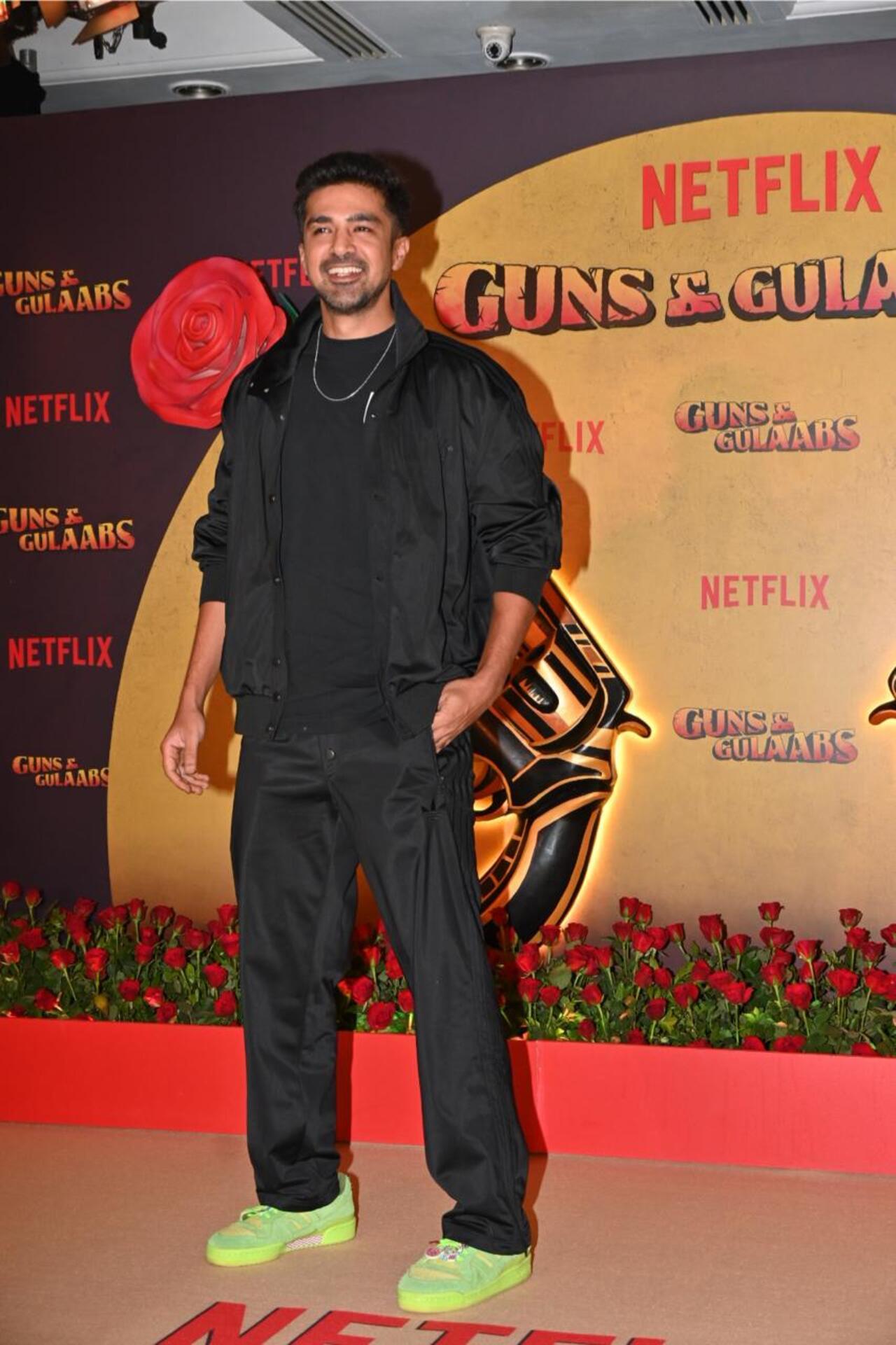Saqib Saleem also opted for an all-black look for the screening 