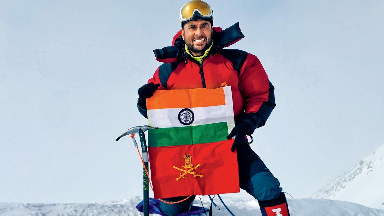 Col Jamwal on Mount Vinson, which is the highest peak in Antarctica. The Army man has scaled all the highest summits of the seven continents