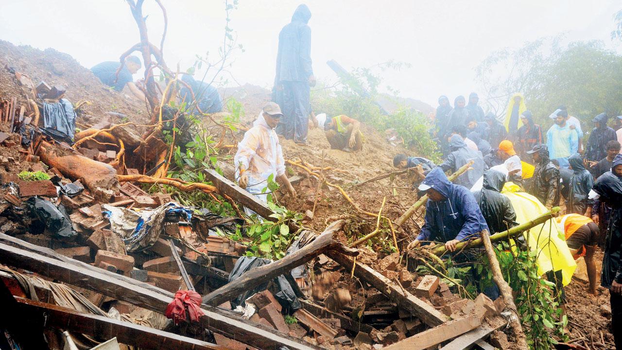 The site of the landslide last month. Pic/Satej Shinde