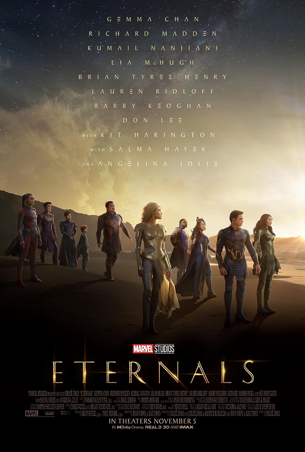 Eternals (November 5, 2021): Exploring ancient cosmic beings, the Eternals, the movie uncovers their long-standing mission to protect humanity from the Deviants.