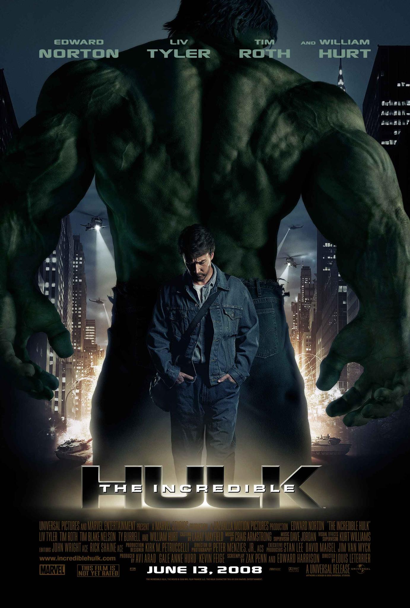The Incredible Hulk (June 13, 2008) - Follow Bruce Banner's relentless struggle to control his inner demons as he transforms into the unstoppable force known as the Hulk.