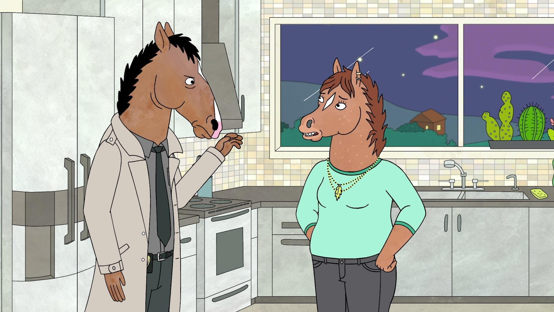 BoJack Horseman- A humanoid horse, seeks a comeback after years of self-loathing and drinking.