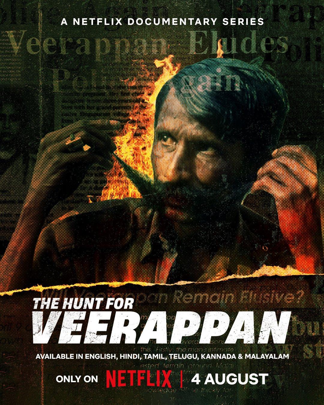 The Hunt for Veerappan (Netflix): This docu-series directed by Selvamani Selvaraj chronicles the 20-year manhunt for Koose Munisamy Veerappan, a notorious poacher and bandit in India