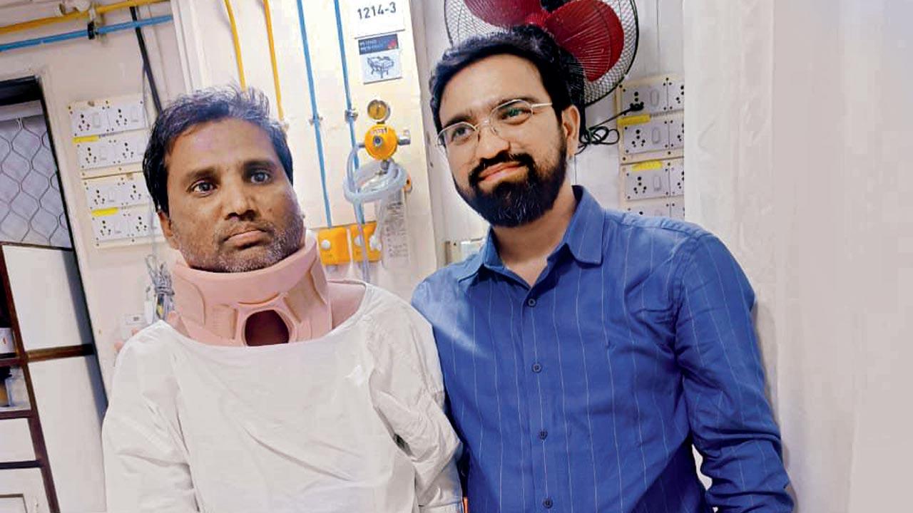 Dr Manish Kothari (right) with patient Ramesh Ushire