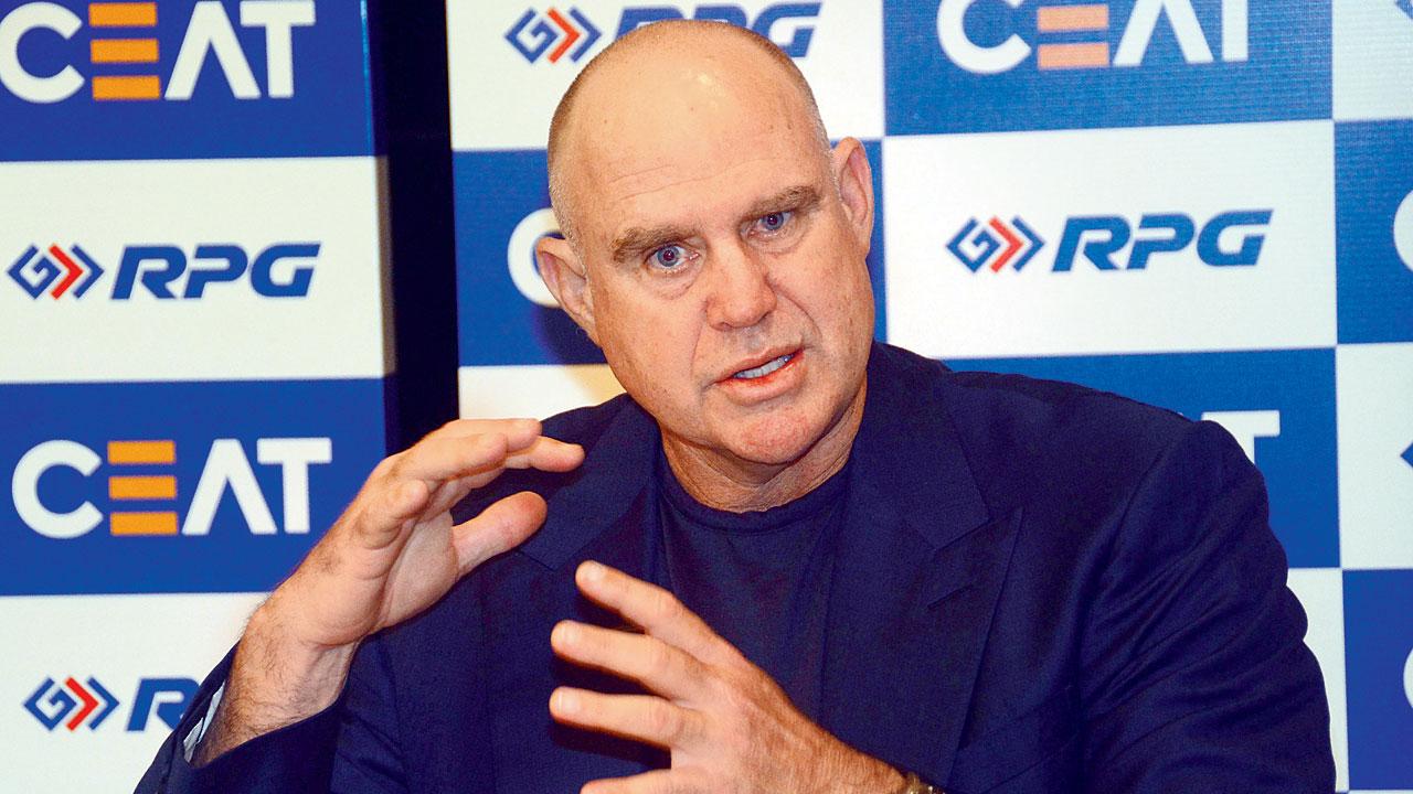 Matthew Hayden interacts with the media at a city hotel yesterday. Pic/Satej Shinde