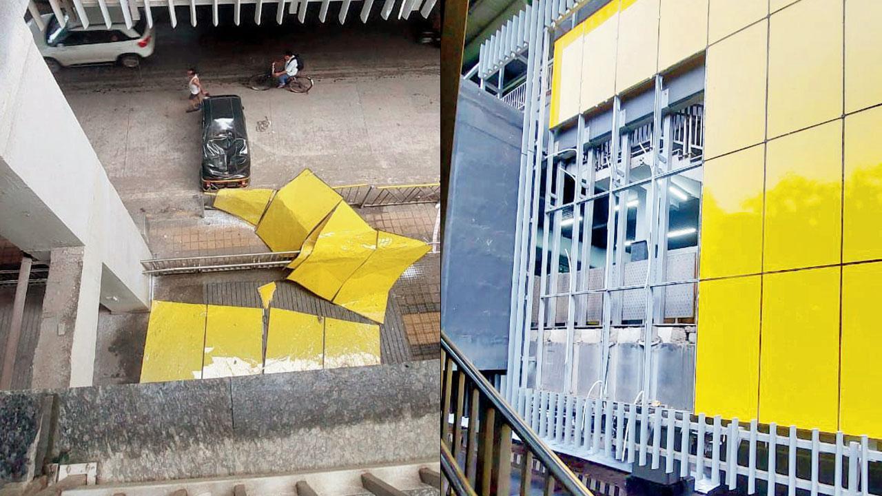 Metro panel crushes auto: MMRDA blames driver for illegal parking!