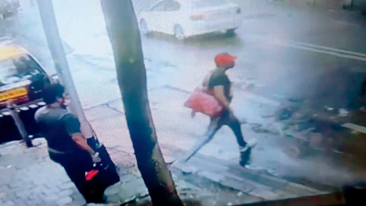 Two of the three accused, carrying stolen items and fleeing the society