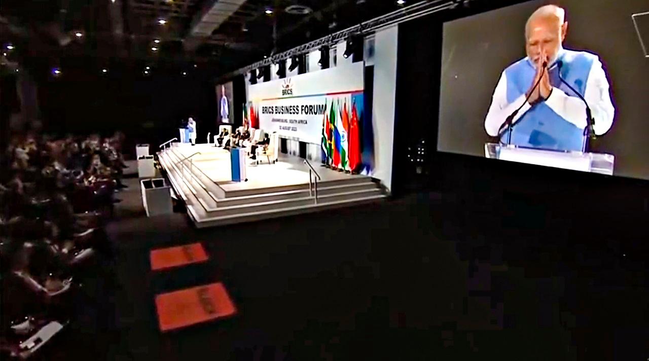 Earlier, the prime minister spoke at the BRICS Business Forum Leaders' Dialogue. PM Modi highlighted that 