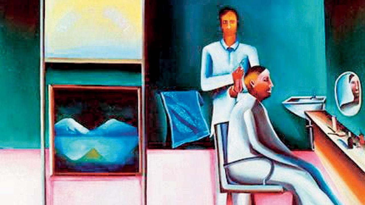 Barber’s Shop by Bhupen Khakhar