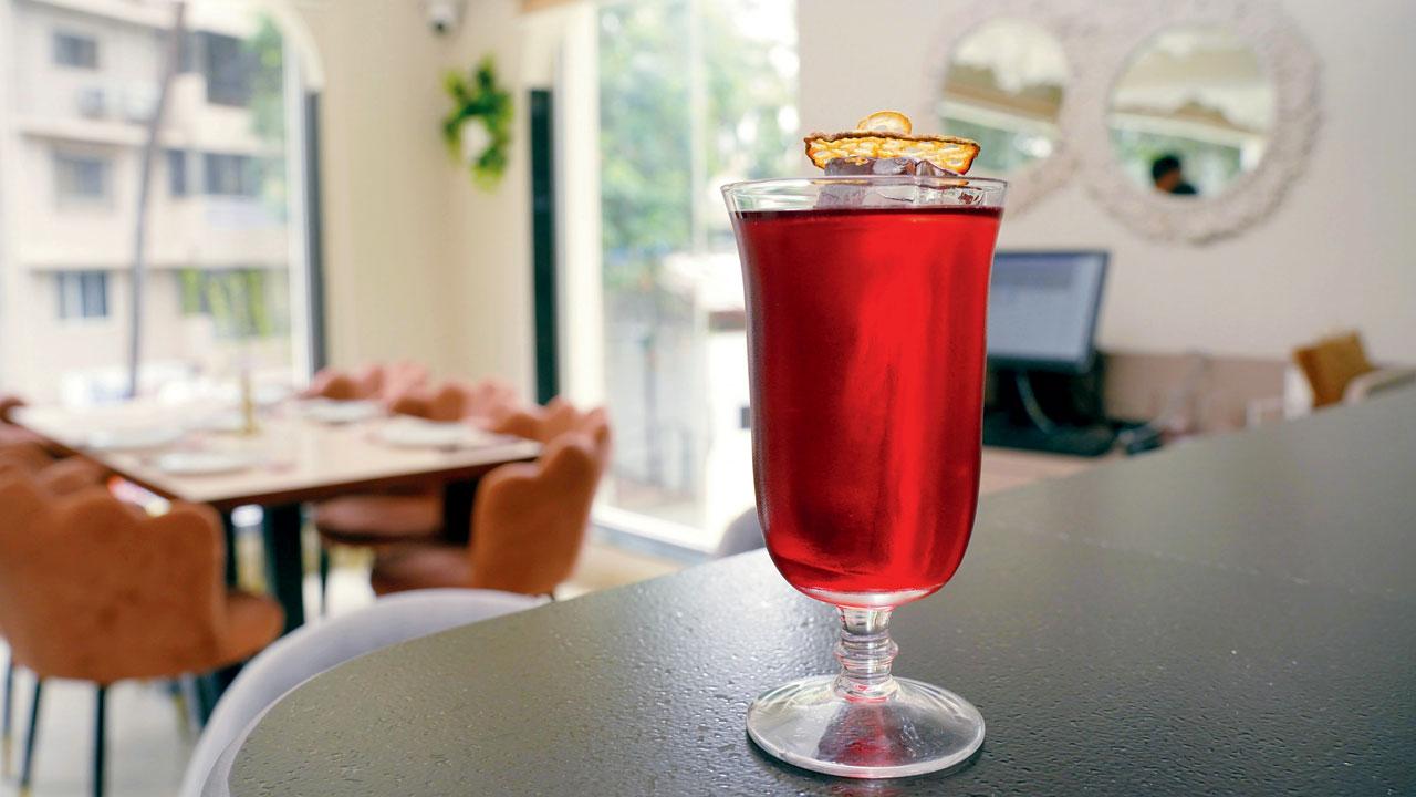 Poached pear cocktail