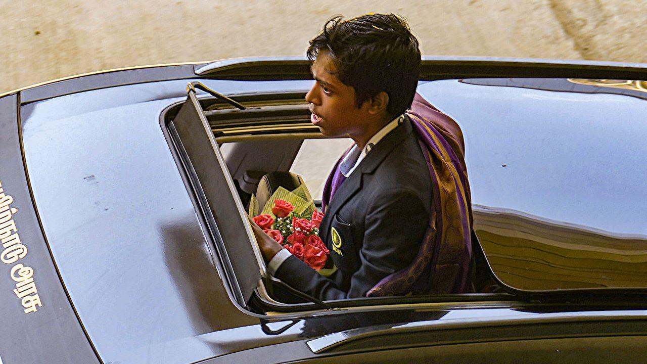 Praggnanandhaa's sister Vaishali said the welcome her brother received is reminiscent of the welcome Vishwanathan Anand had received 10 years ago. Pic/ PTI
