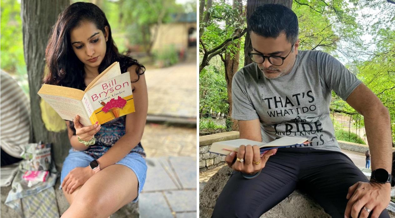 Started by Borivali residents Amanda D'Souza and her co-curator Sachin Shanbhag, SGNP Reads takes place at a gazebo that is in the vicinity of a river, D'Souza says, which has a really nice view, along with some breeze, and silence, for people to read, and is visibly a rarity in the city. Photo Courtesy: Amanda D'Souza