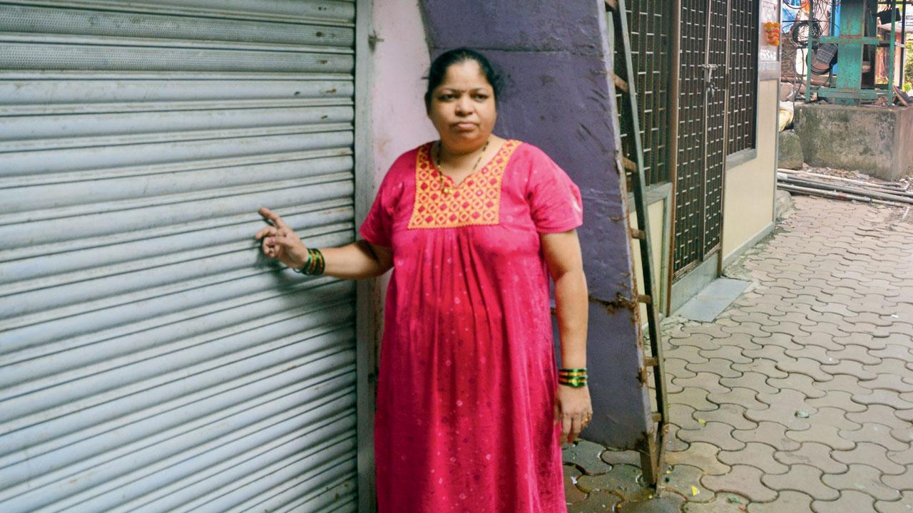 Shraddha Patil, a resident of Mahim Koliwada, on Wednesday. Pics/Sayyed Sameer Abedi