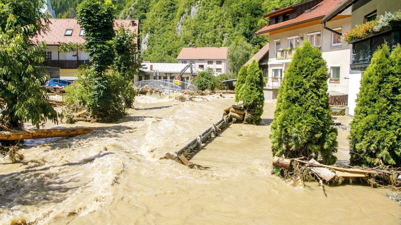 At least 6 people were killed due to flooding in Slovenia. Pic/AP