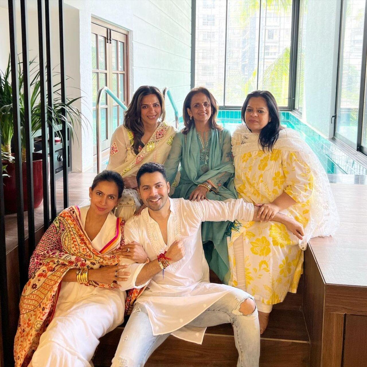 Varun Dhawan also celebrated the day with his sisters and shared a picture of him posing with them