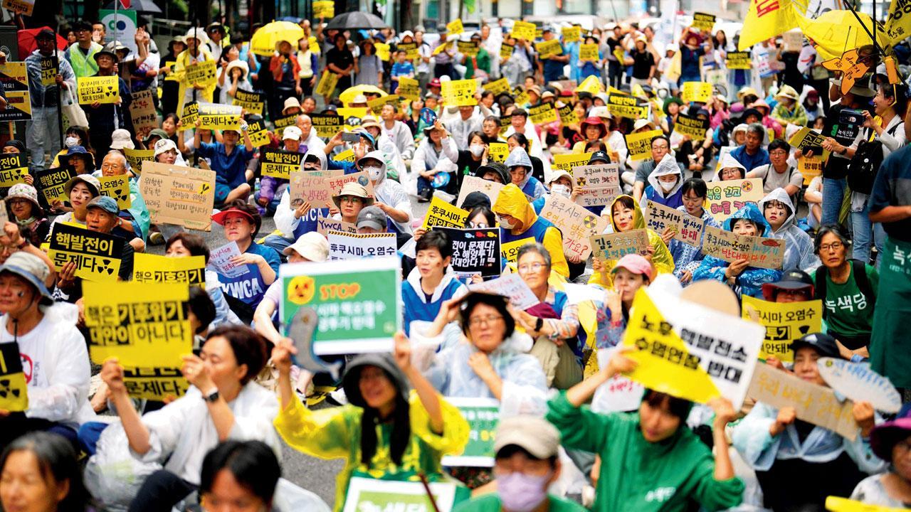 Protest over release of nuclear wastewater from Fukushima