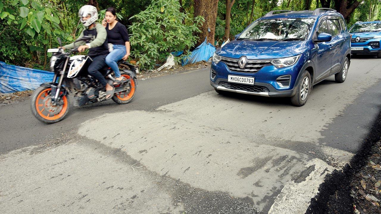 An unmaintained speed breaker inside Aarey Milk Colony